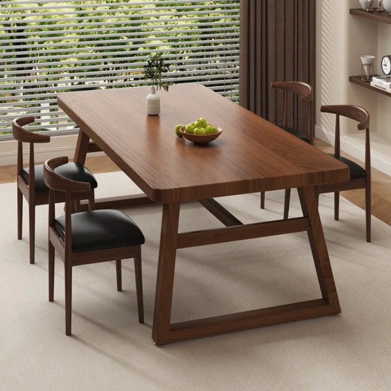

Living room household large board table, rectangular one table and four chairs combination