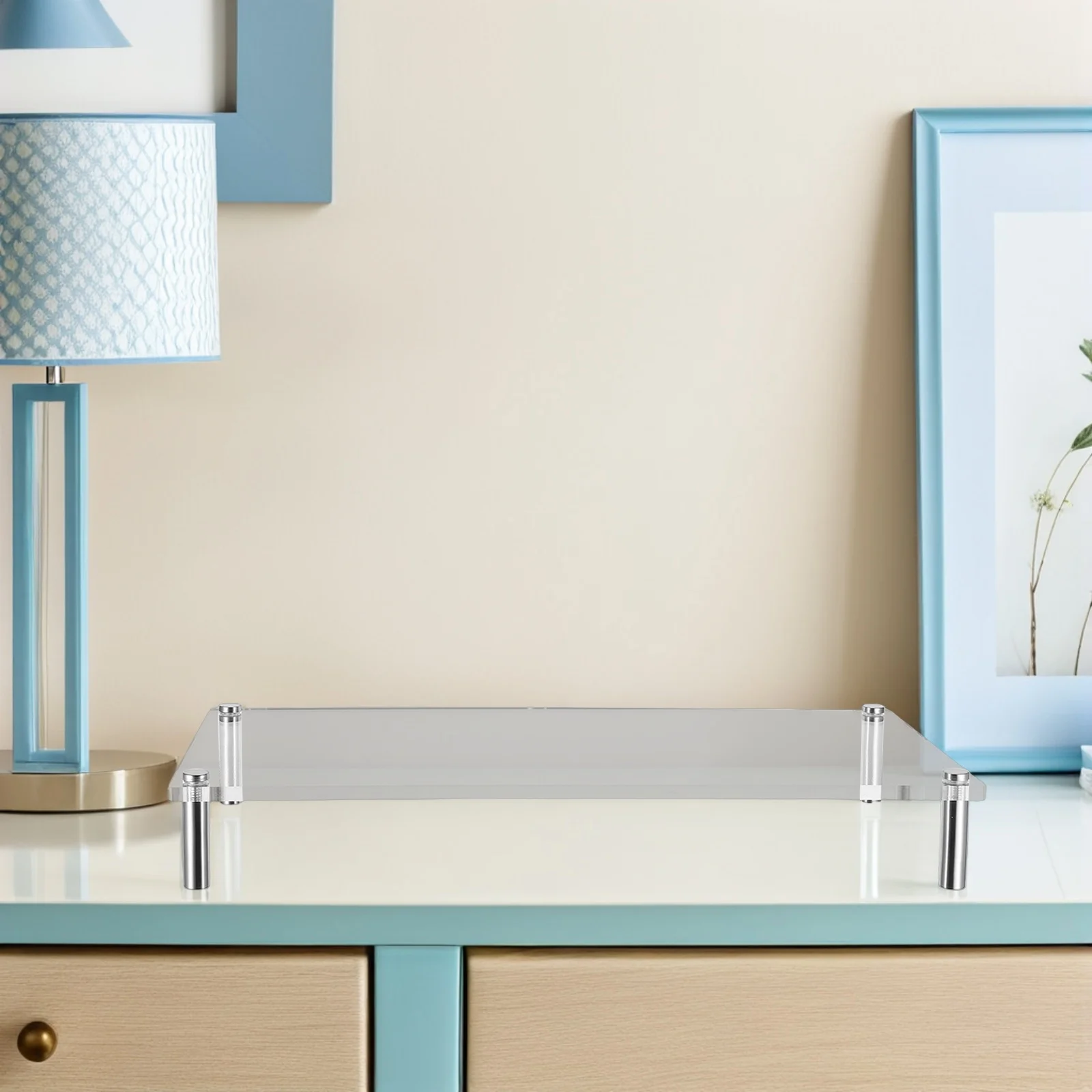 Transparante Monitor Stand Riser 50*24Cm Helder Acryl Desktop Lift Voor Computer Laptop Ruimtebesparend Bureau Plank Stabiel