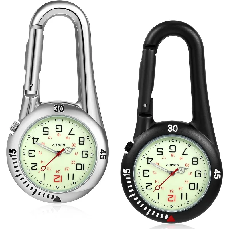 New Carabiner Clip Watches Fob Nurse Pocket Watch Medical Sports Outdoor Vintage Clock Mountaineering Sport Equipment