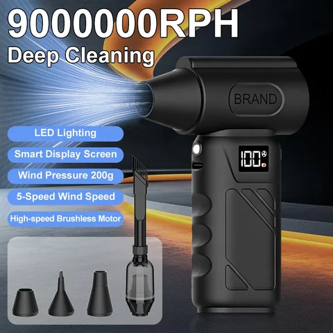 9000KRPH Mini Turbo Air Blower Ergonomic Grip Compact Cordless…