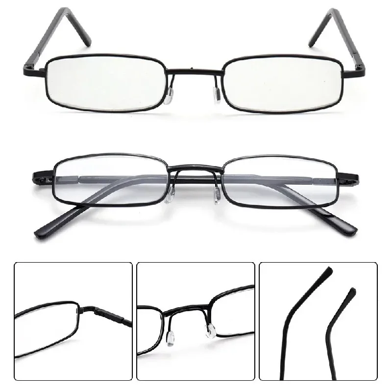 Lunettes de lecture portables ultralégères et compactes, pour hommes et femmes, hypermétropie, presbytie en métal, avec dioptrie Plus, + 1.0 ~ + 4.0