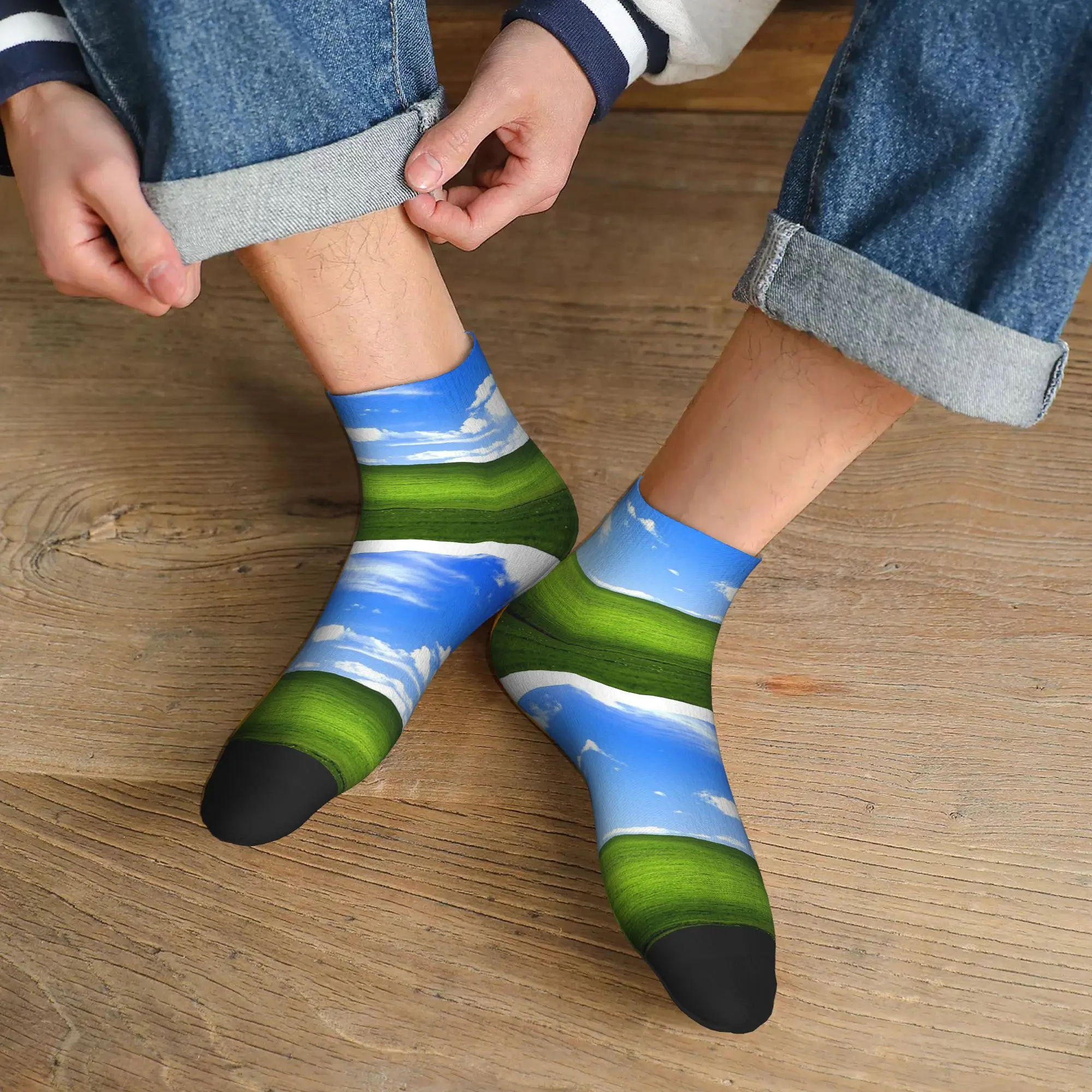 

Всесезонные носки с обоями Windows XP, Harajuku, впитывающие пот, спортивные носки средней длины, мягкие модные чулки для мужчин и женщин