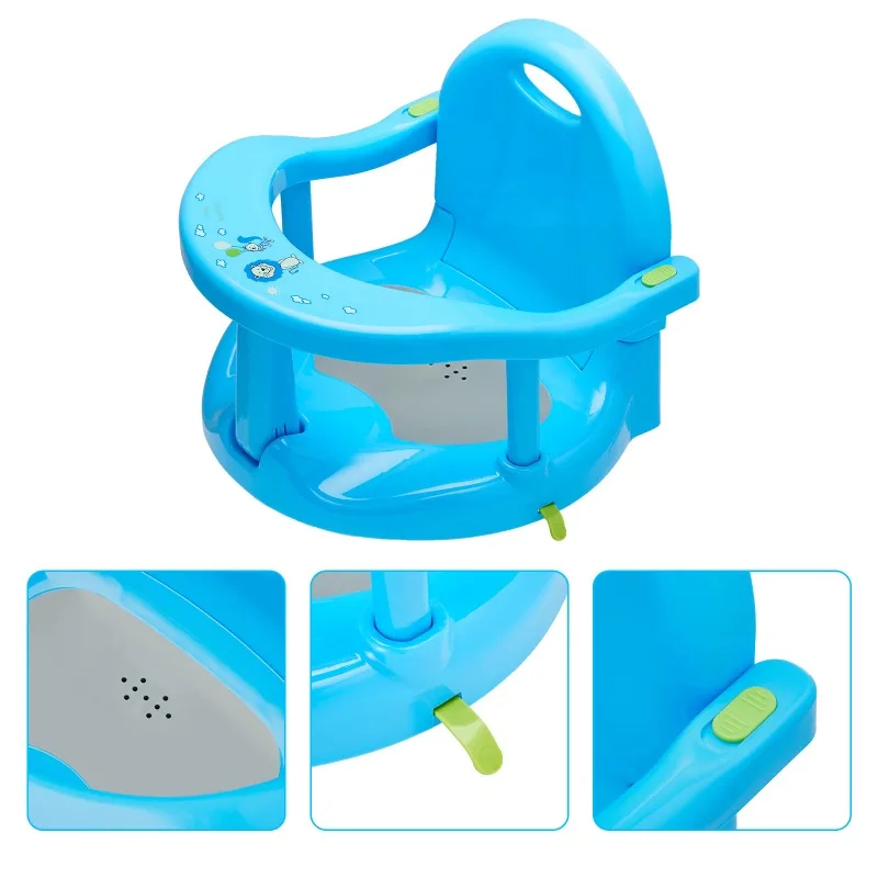 Baby Foldable Bath Seat for Tub Sit Up Infant Toddler Bathtub Seat Safety Baby Shower Chair Bath Tub Seater with Suction Cups view 3