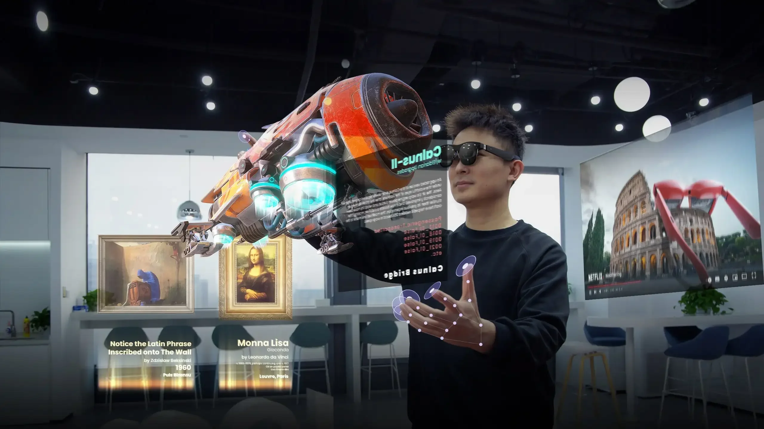 XREAL Air 2 Ultra Smart AR Glasses 6 DoF 4K HD 385\'\' Giant Screen Video View Nreal Air2 Ultra Augmented Reality Glasses
