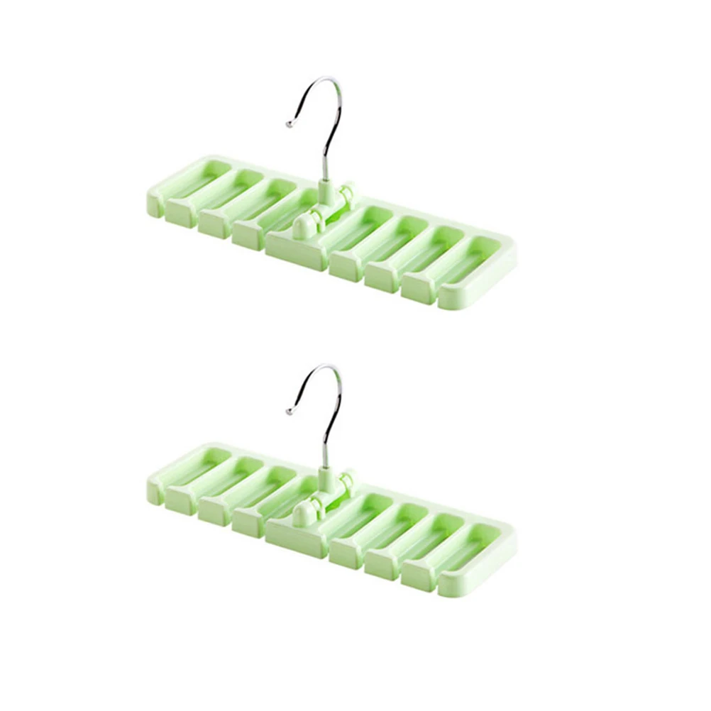 

1pcs Tie Hanger Organizer Anti Slip Belt Scarf Holder Closet Storage Rack Compact Design Maximize Space Light Green