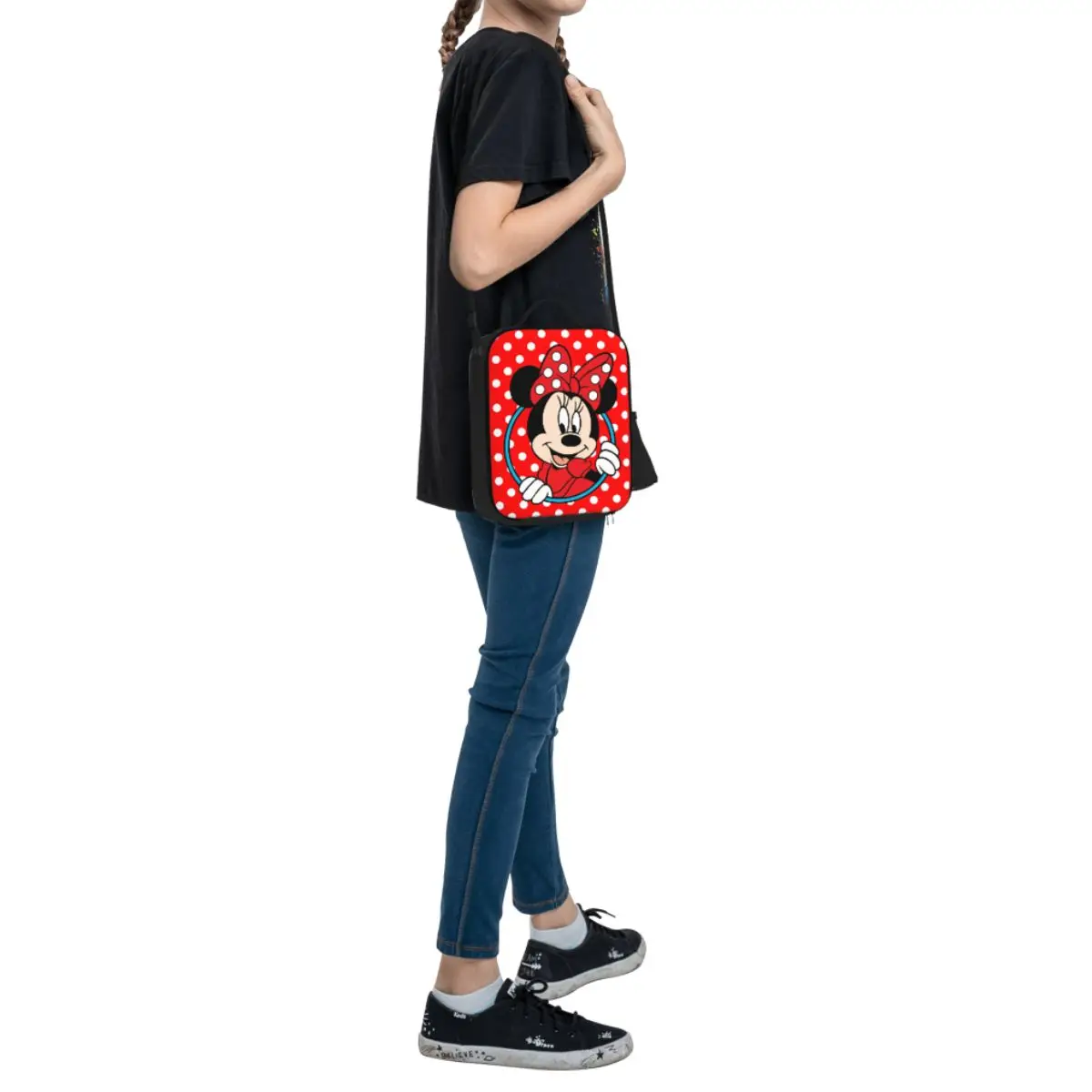 Niestandardowa torba na lunch Happy Minnie Mouse Mężczyźni Kobiety Cooler Ciepłe izolowane pudełka na drugie śniadanie dla dzieci w wieku szkolnym