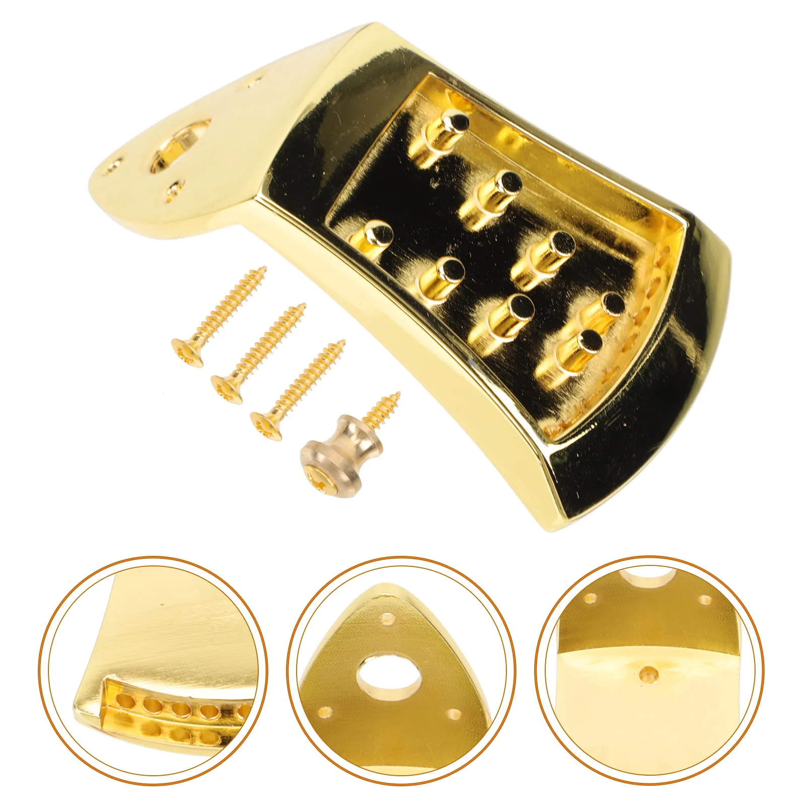 1Set Mandolin Bridge Tailpiece Alloy 8-String String Pull Plate Mandolin Supplies Premium Instrument Parts Alloy Tailpiece