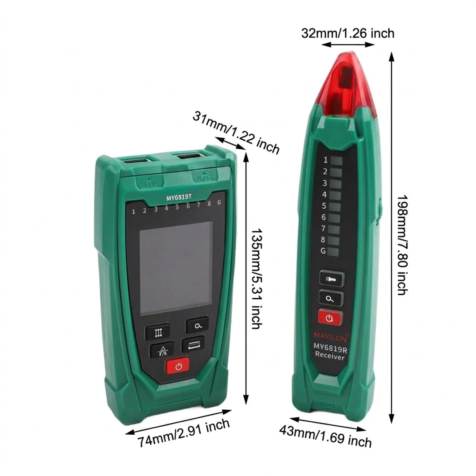 MY6819 Wire Detector Dual Digital Analog Cable Locator 2m Deep Buried Line Tracer For Electrical Circuit Testing And Maintenance