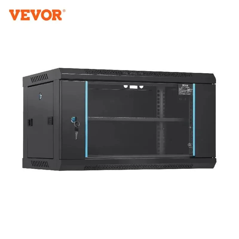 VEVOR Multifunctional Network Server Cabinet 9U/6U/12U Floor Standing/Wall Mounted Server Enclosure for Microdata Center Office