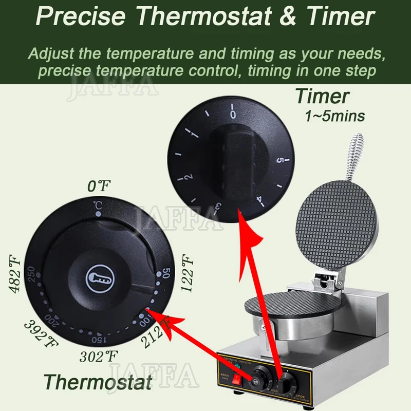 Small Circular Double Head Ice Cream Skin Machine Commercial Crisp Skin Machine for Pancake Cooking Electric Egg Roll Machine