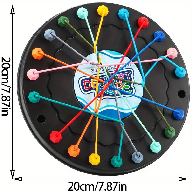 Twisted Rope Puzzle Game Brainy Knots Rope Untangling Board Game, Rope Knots Challenge Game, String Solution Central Lacing Toys
