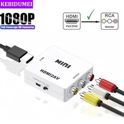 1080P HDMI Adapter HDMI to AV Converter HDMI to RCA Adapter CVSB LR Video Composite AV Scaler Converter For PC HDTV Projector