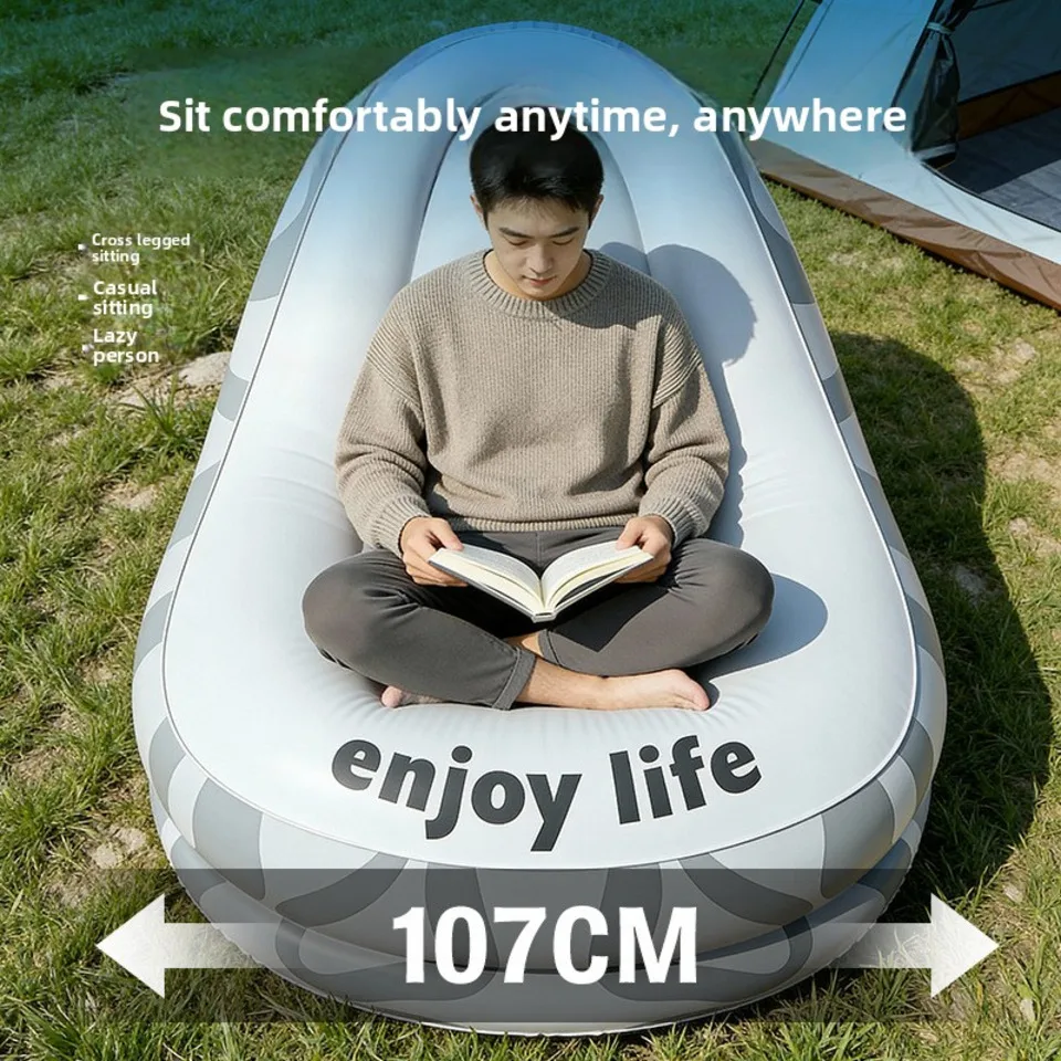 Foldable Outdoor Inflatable Sofa Electric Air Pump Music Festivals Portable Air Mattress Lazy People Fun Camping Sun Loungers