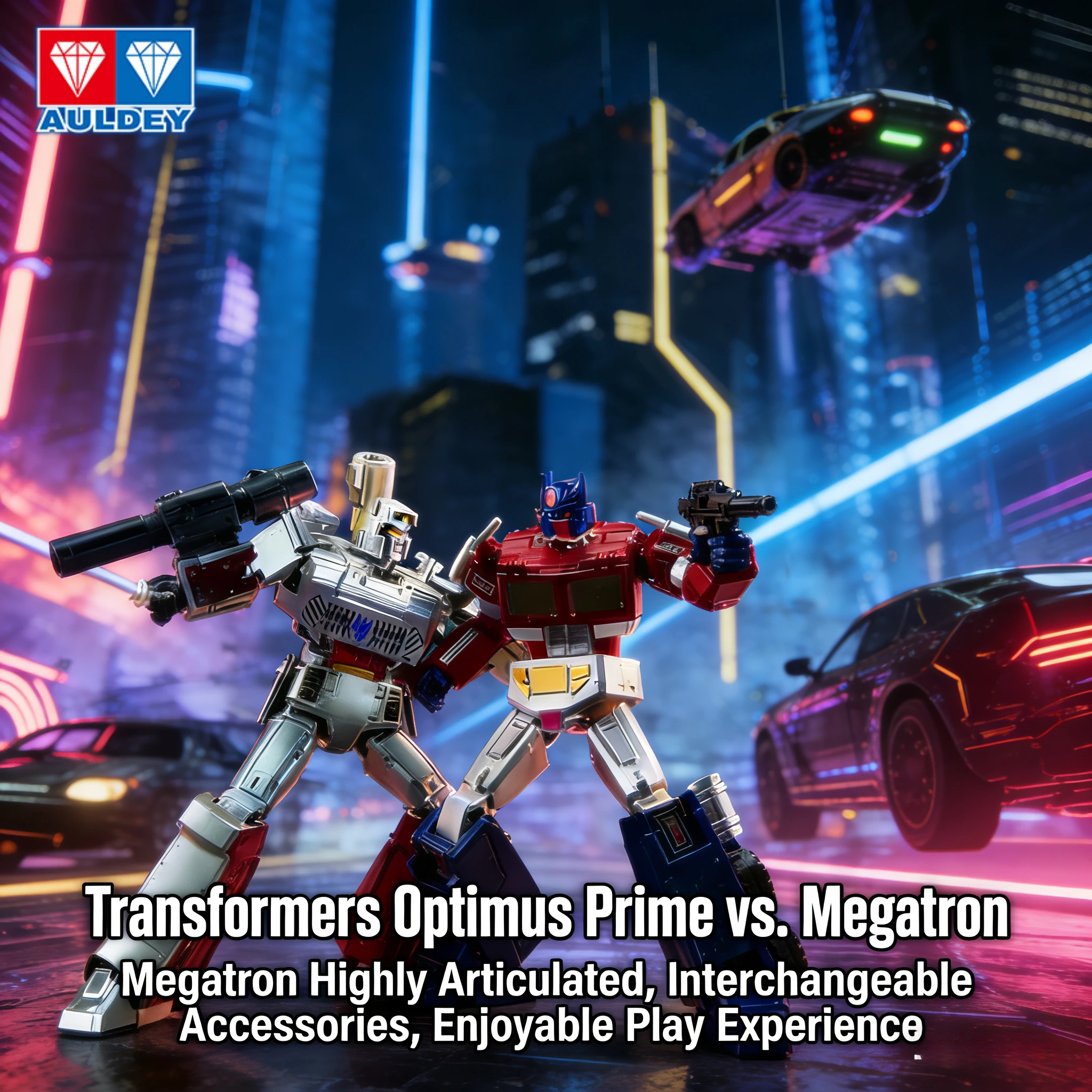 AULDEY トランスフォーマー アクションフィギュア、オプティマスプライム/メガトロン ミステリーボックス、男の子向けコレクタブルドール、誕生日プレゼント ポーズ可能モデル T