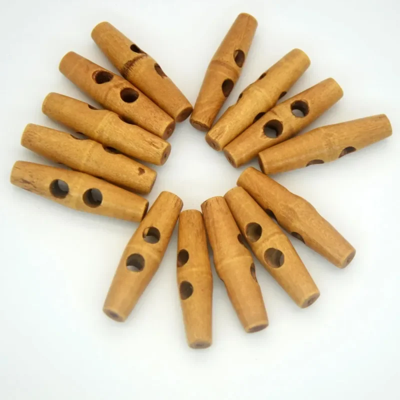 20Pcs Brown Olive Buttons 2 Hole 48MM Cow Horn Wooden Button for Coats Sweaters Sewing Accessories Handmade Bag Decorative