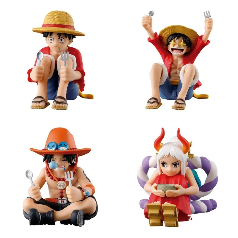 

Bandai Original 4Pcs Gashapon まちぼうけ ヤマト ONE PIECE Anime Figure Toys For Kids Gift Collectible Model Ornaments