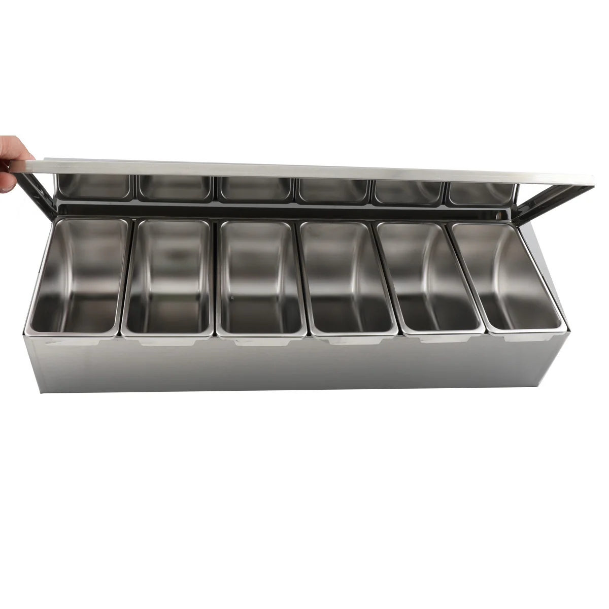 6-teilige Zutatenbox aus Edelstahl für Salz, Zucker, Käse, Soße, Gewürzbox, Pizza, Werkzeug, Snack-Aufbewahrungsbox – Detail 17