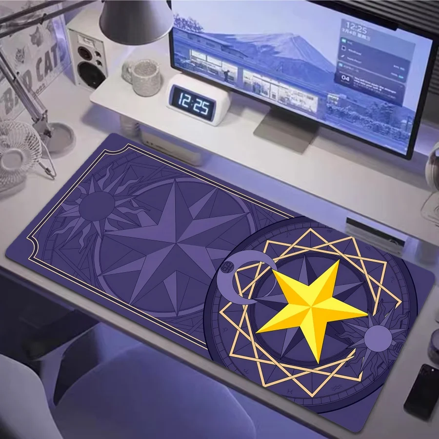 

New Gaming Mouse Pad Majic Computer Pink Star Mousepad Large Mouse Mat Gamer Rubber Carpet Keyboard Pads 100x55cm