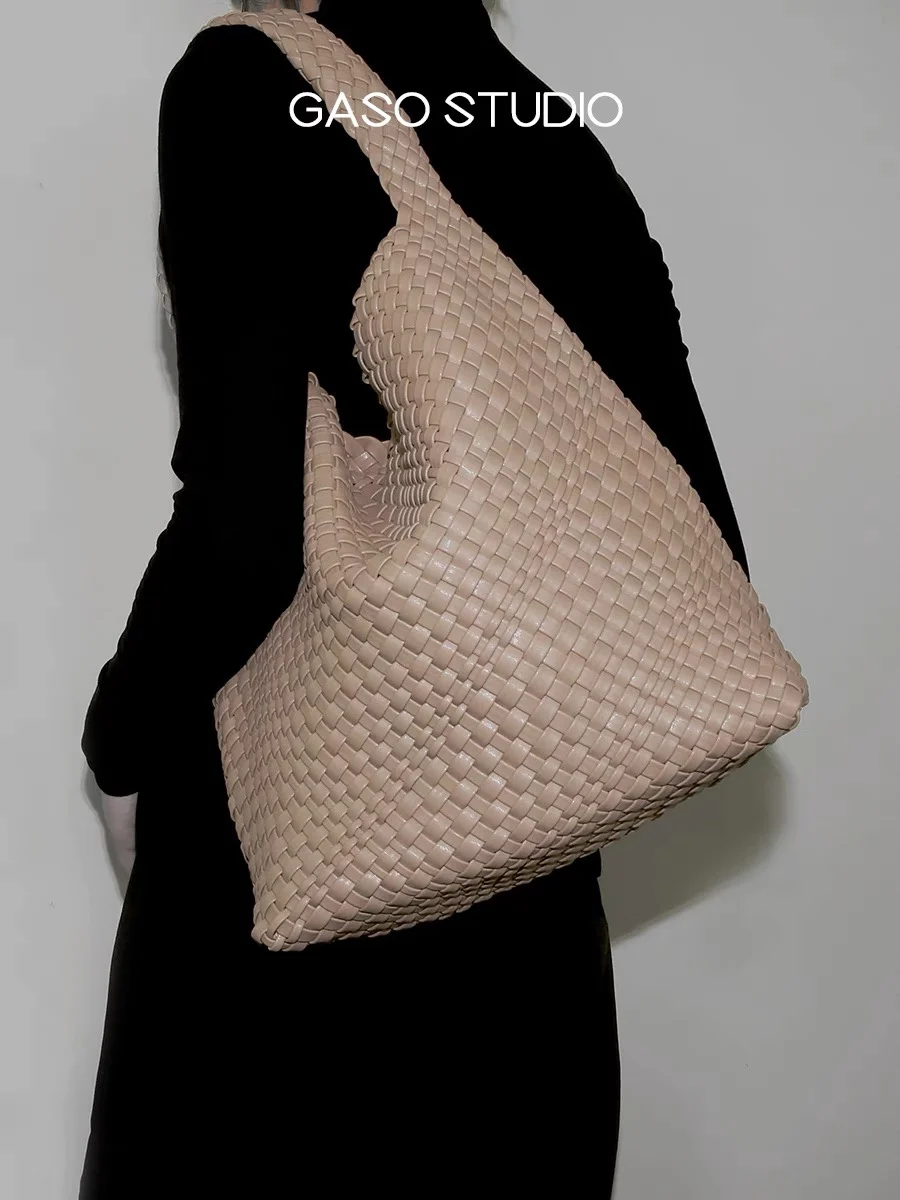 Leichte, luxuriöse, handgefertigte, gewebte PU-Tasche, Designer-Tasche mit Tragegriff, tägliche Pendeltasche für Damen, einzelne Umhängetasche, Freizeit- und Outdoor-Reisetasche – Detail 14