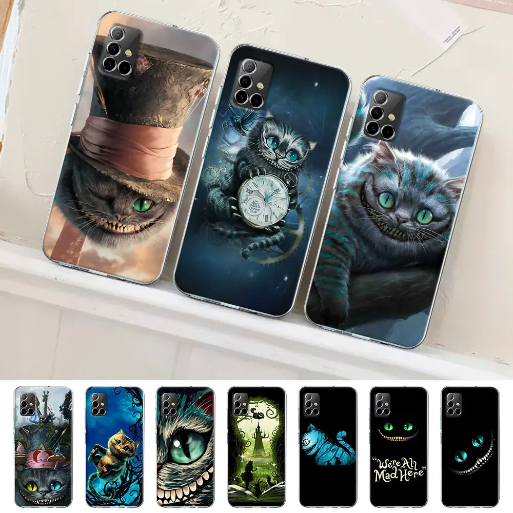 Alice In Wonderland Cheshire Cat Case for Samsung Galaxy A54 A14 A12 A51 A13 A52s A53 A32 A52 A21s A24 A31 A23 TPU Phone Cover