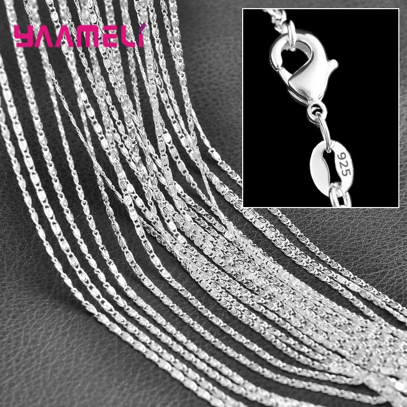 Authentische 5 Stück solide Sterling Silber Schmuck ketten Halskette mit Hummer verschlüssen passen Männer Frauen Anhänger 18 Designs 16-30 Zoll – Detail 18