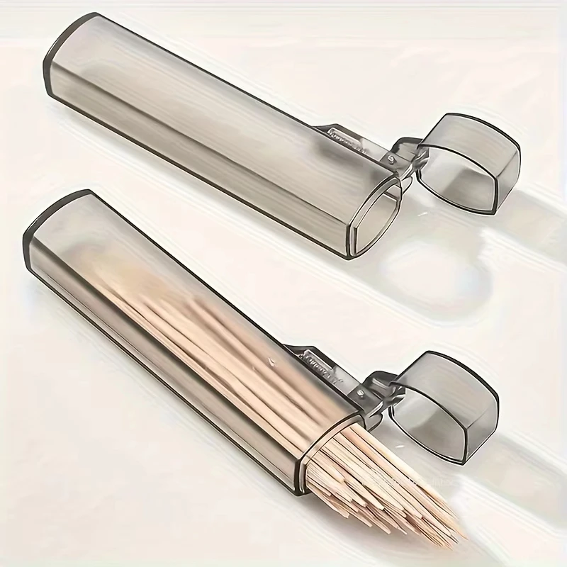 5PCS Zahnstocher Box Tragbare Zahnstocher Halter Transparent Kunststoff Zahnstocher Zahnseide Halter Kleine Objekt Lagerung Fall Camping Werkzeuge
