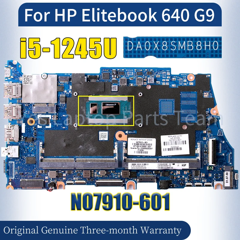 DA0X8SMB8H0 For HP Elitebook 640 G9 Laptop Mainboard N07910-601 SRLWY i5-1245U Notebook Motherboard