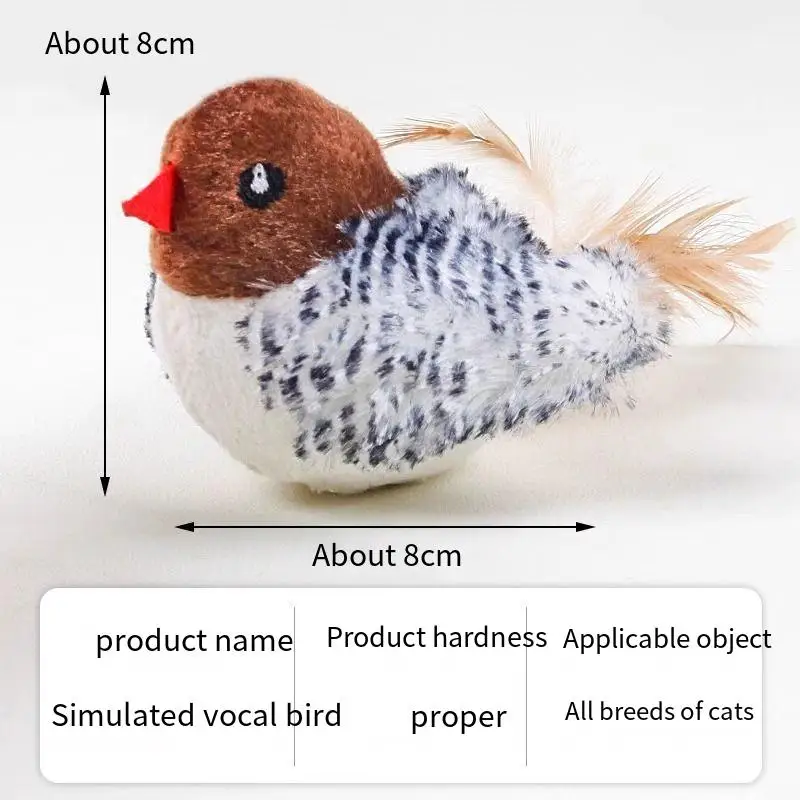 Interactive Cat Toys Flying Bird Cat Toy Flapping Wings Sparrow Toys Vivid Chirping Simulation Bird Interactive Cat Toy