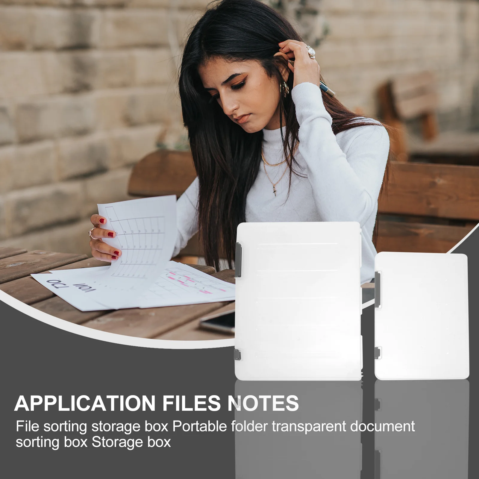 2Pcs Document File Storage Boxes Lightweight PP Material Office Desktop Organizer File Holder Certificate Filing