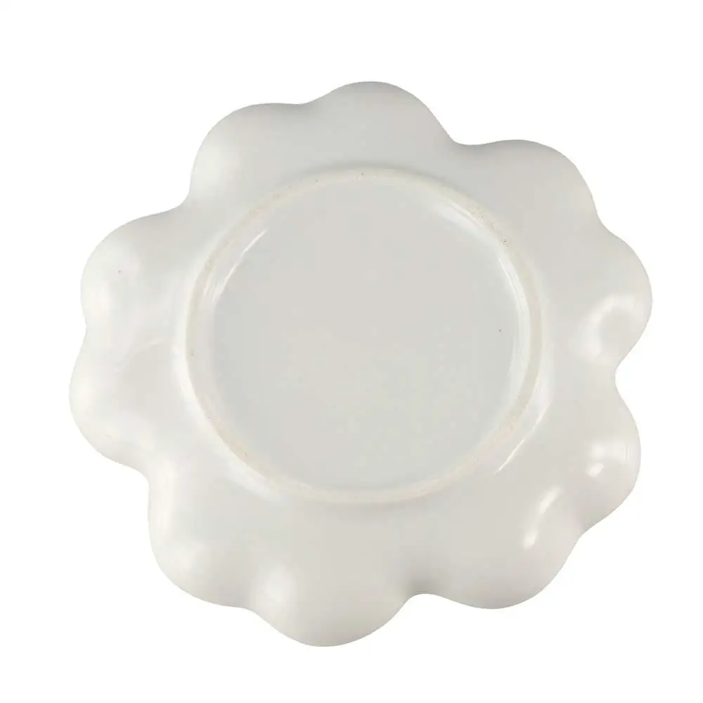 Baki Palet Cat Keramik Piring Cat Plum Blossom Portabel Putih Lukisan Palet Porselen Berbentuk Bunga Tahan Lama