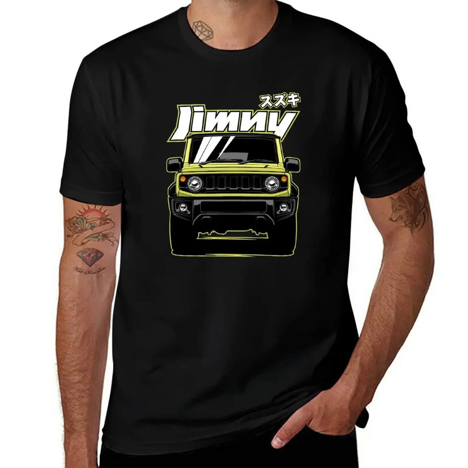 Jimny Sierra JB64/JB74 Kinetic Yellow T-Shirt vintage graphic tee quick drying fitted t shirts for men