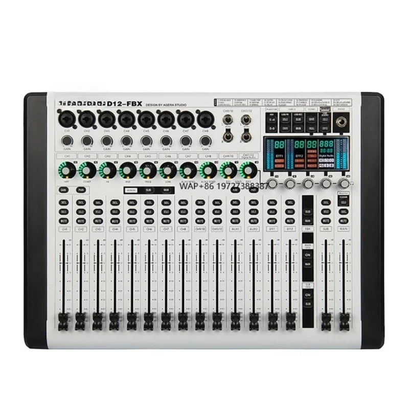 2025 High Quality OEM Custom Professional 12-Channel Metal Digital Mixer Sound System DJ Controller with Built-In Effects