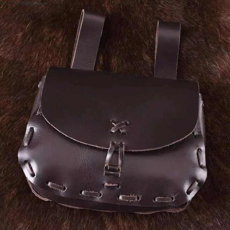 Borsa da cintura in pelle PU rinascimentale medievale Custodia per monete vichinga Borsa con coulisse Steampunk Donna Uomo Larp Puntelli Cosplay