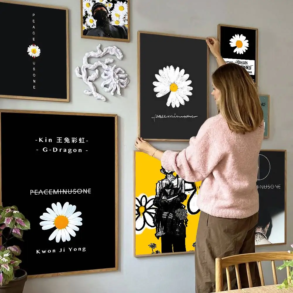 G-Dragon Daisy P-Peaceminusone Anime Posters Sticky Waterproof Paper Sticker Coffee House Bar Kawaii Room Decor
