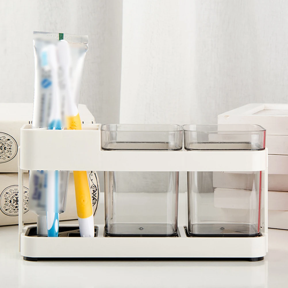 

Plastic Washing Set Detachable Gargle Cup Toothbrushes Holder Toothpaste Storage Rack For Bathroom Accessories Multi-Slots