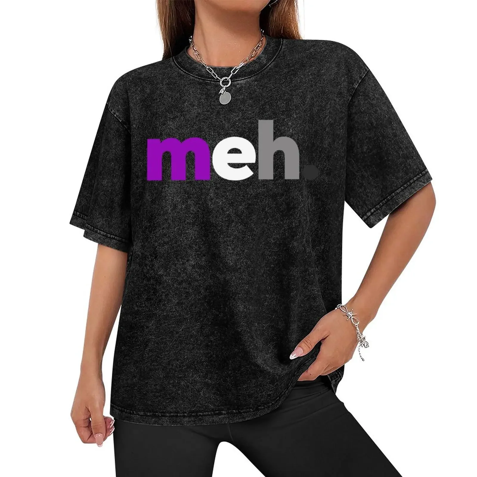 Meh. Asexual Pride T-Shirt summer clothes cute tops heavy weight t shirts for men