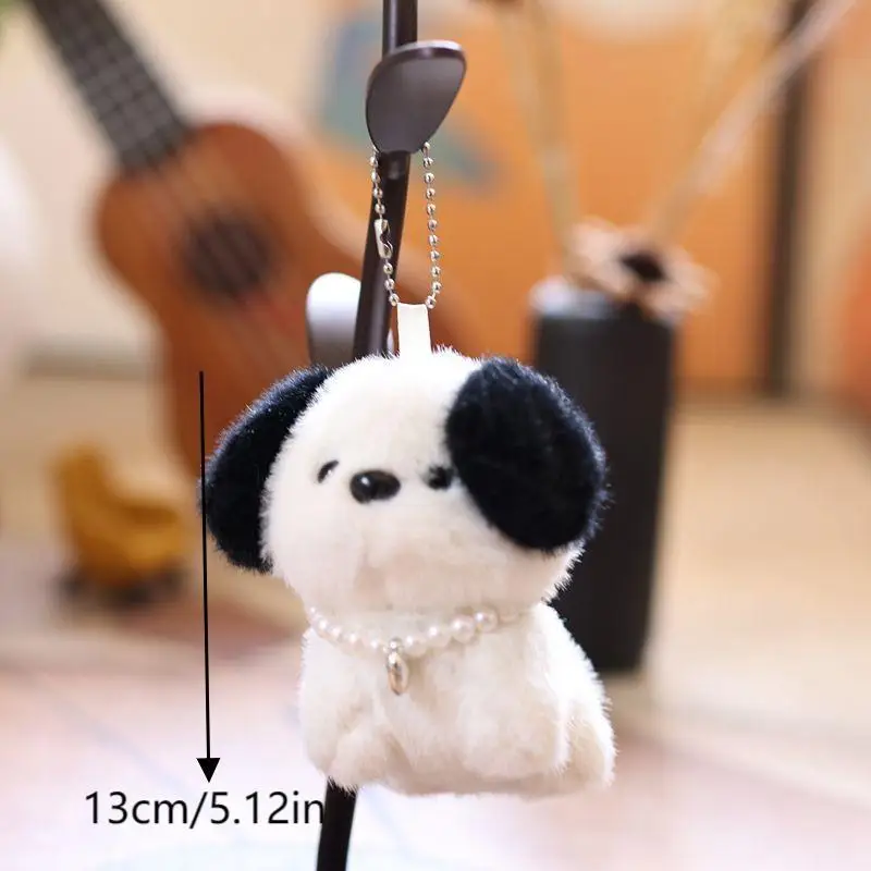 Lindo cachorro muñeco de peluche llavero de dibujos animados pequeño perro muñecos de peluche llavero bolsa colgante decoración llavero regalos