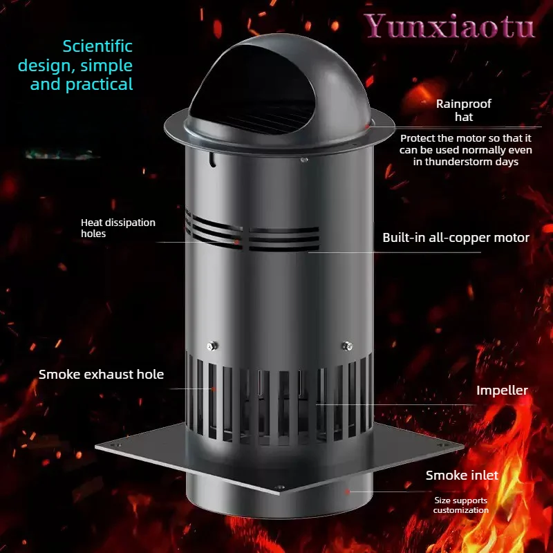 Induced Draft Fan Fireplace Special Vapor Extractor High Temperature Resistant Smoking Corrosion Resistant Stainless
