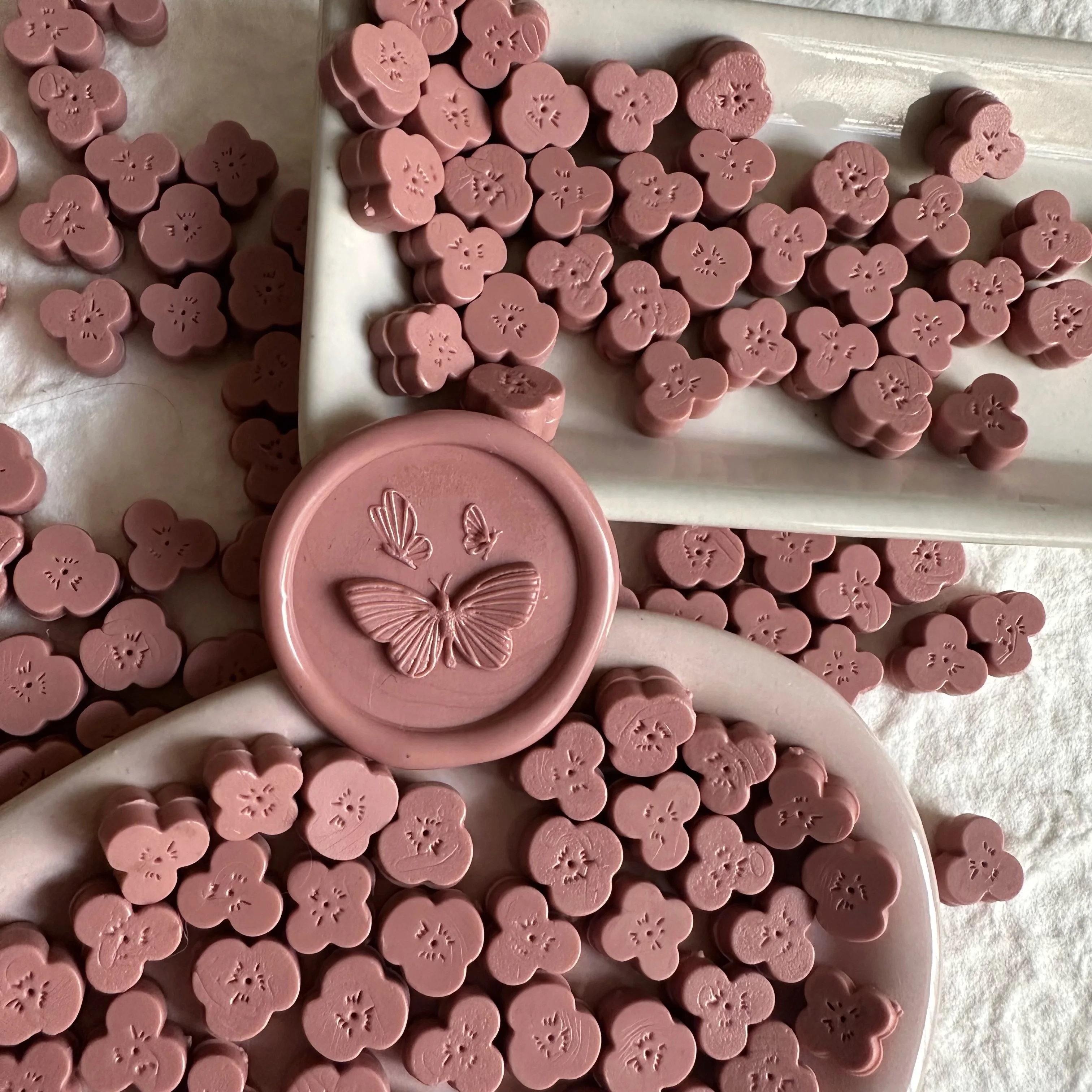 Wax Seal Stamp Flowers/Cherry Blossoms/Red/Macaron Colors Sealing Wax DIY Scapbooking Noctilucence Pentagram Fire