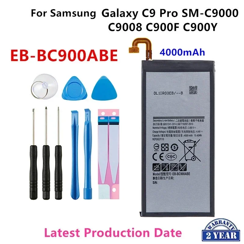 

Brand New EB-BC900ABE 4000mAh Replacement Battery For Samsung Galaxy C9 Pro SM-C9000 C9008 C900F C900Y Batteries+Tools