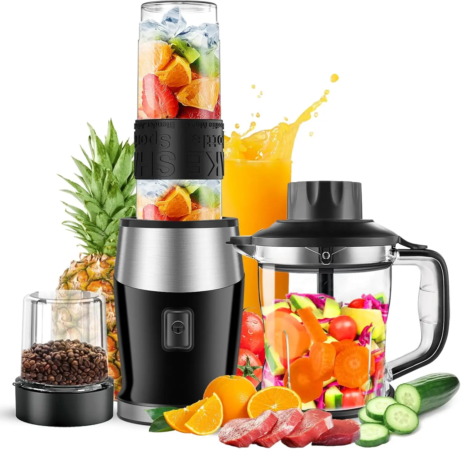 700W Personal Blender and Food Processor Combo, Electric Mixer Grinder Chopper for Shakes and Smoothies, Ideal for Home and Kitc