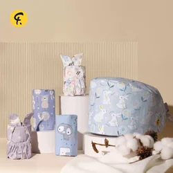 Faran-gorros de algodón para hombre y mujer, gorros quirúrgicos para dentista, trabajo médico, enfermería, estampado de dibujos de animales