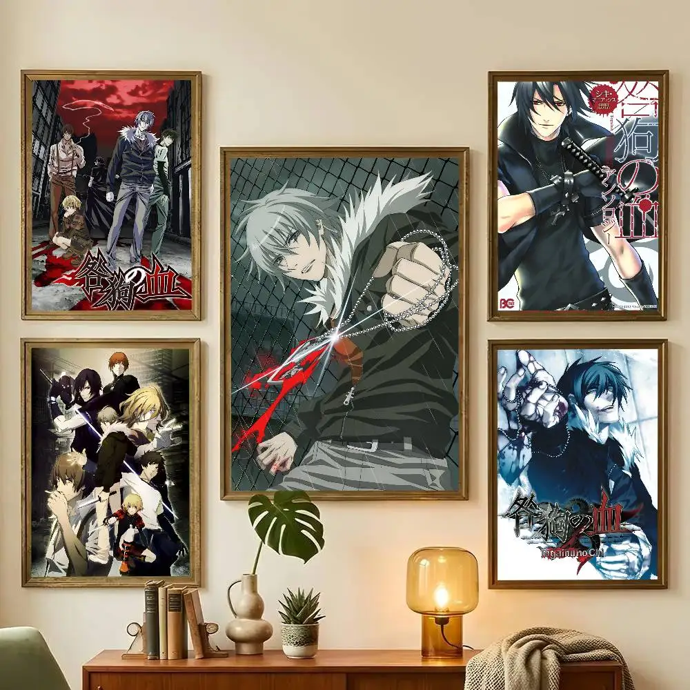 1pc Anime Togainu No Chi Poster Sticker Print Waterproof Wall Art For Living Room Bedroom Home Decor