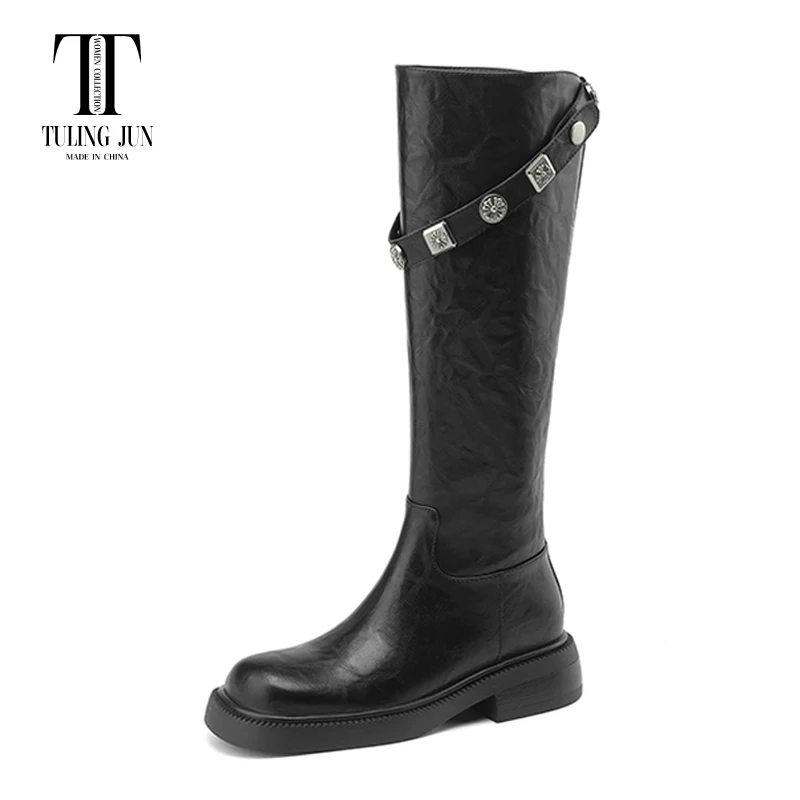 

TULING JUN 2023 Winter Women's Boots Rounded Toe Medium Heel Fashion Comfort Two Cool Ways To Wear Knight Boot Shoes For Women L