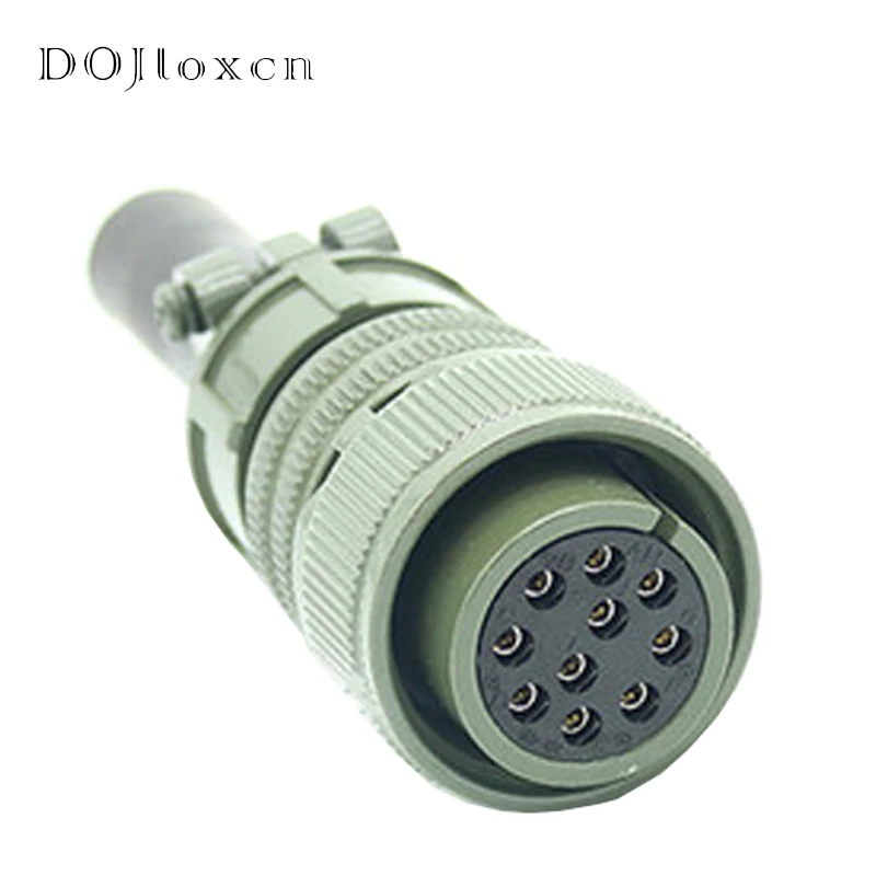 Imagem -03 - Plugue de Aviação Padrão Militar dos Eua Conector Masculino e Feminino Soquete de Aviação Automática Cotovelo de Cabeça Reta Ms3106a18-1s p 10 Pinos Conjunto