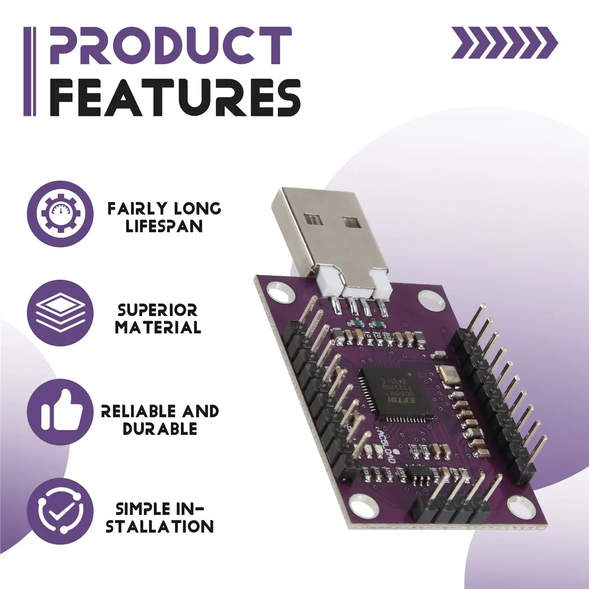

Высокоскоростной многофункциональный модуль OK CJMCU FT232H USB-JTAG UART/FIFO SPI/I2C