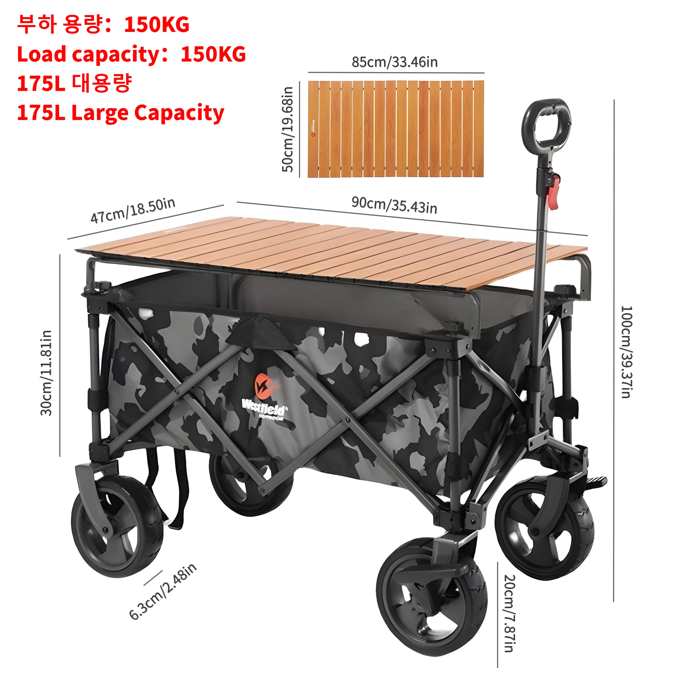 Outdoor Camping Cart, Campground Cart, Small Camping Trailer, Picnic Folding Trolley, Portable Grocery Trolley, Trailer Off-road