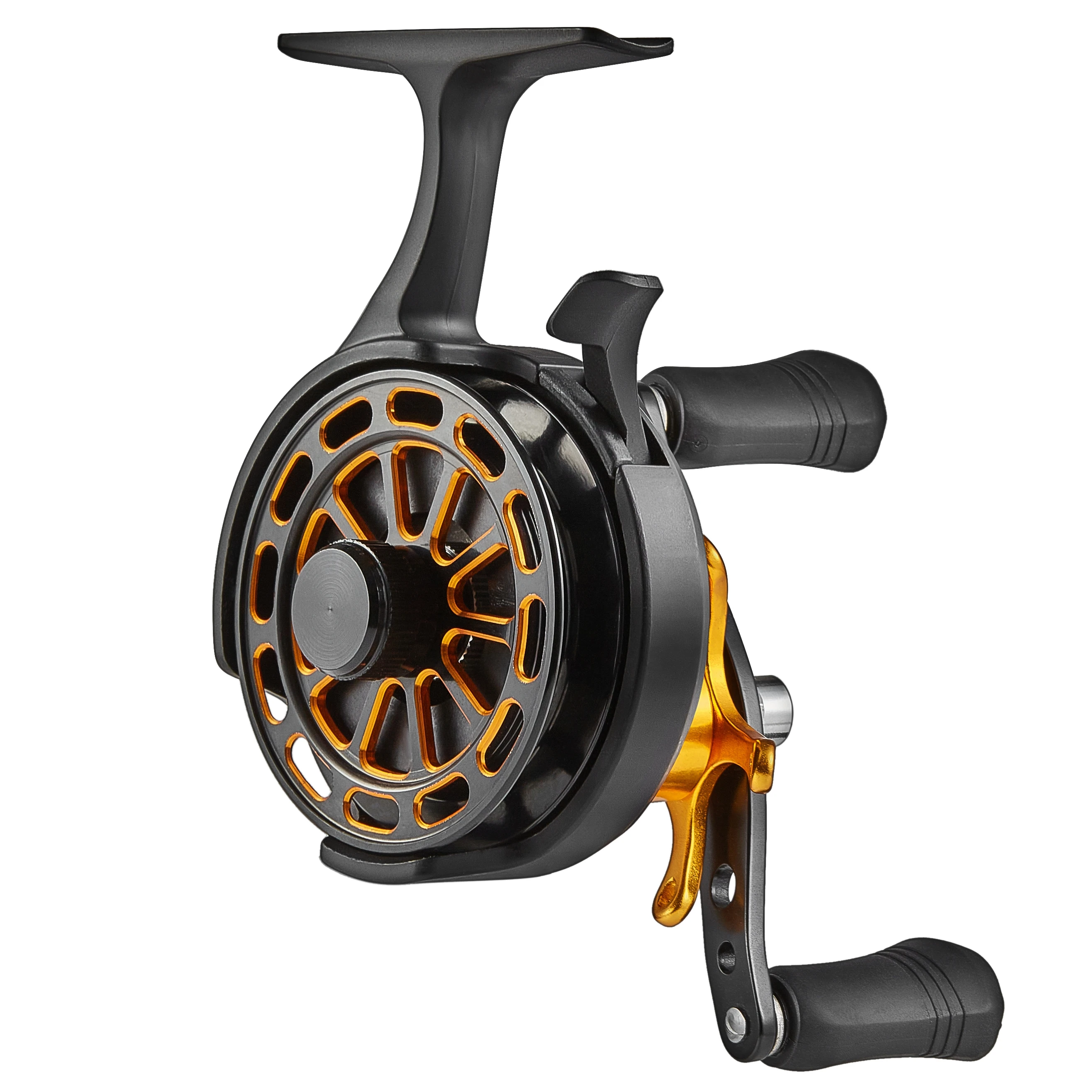 Inline Ice Fishing Reel CNC Machined Aluminum Spool Adjustable Star Drag 3+1 Ball Bearings Ultra Smooth 2.8:1