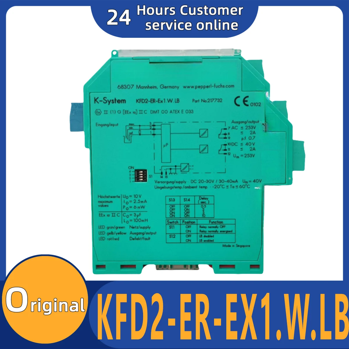

Brand new original safety isolation barrier KFD2-ER-EX1.W.LB