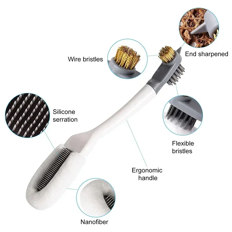 Professional Cleaning Shoe Brush, Multifunctional Long Handle Shoe Brush Cleaner, Hangable Soft Bristle Shoes Cleaning Scrubber